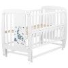 Кроватка Babyroom Жирафик маятник, откидной бок DJMO-02  бук белый