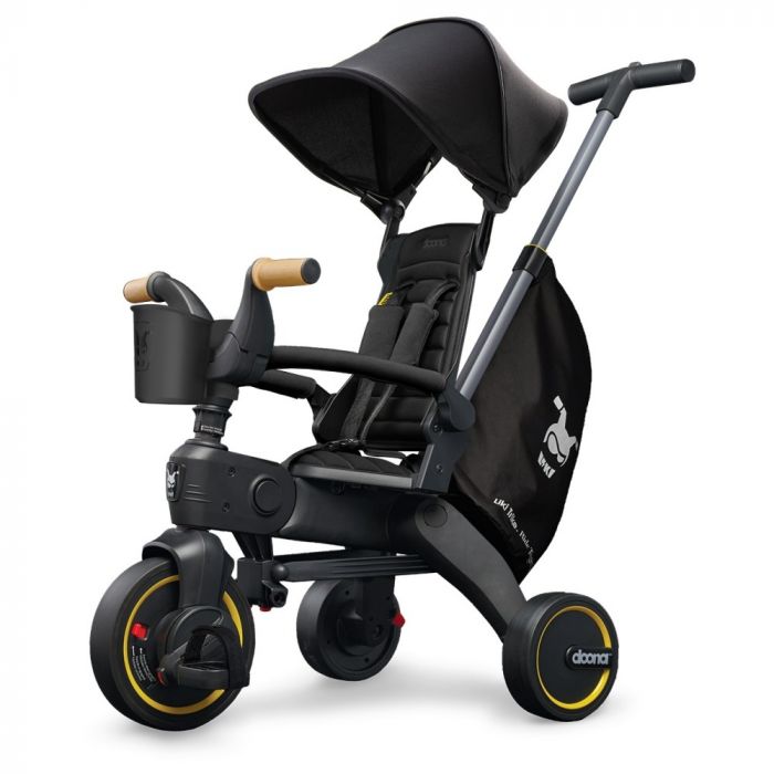 Doona Liki Trike S5 складной детский трехколесный велосипед с родительской ручкой 5в1 (от 10 месяцев до 3 лет) • Nitro Black