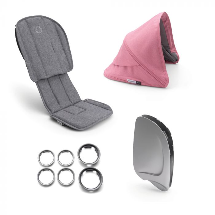 Комплект ткани Style Set для коляски Bugaboo Ant, melange grey-pink (910210PI01)