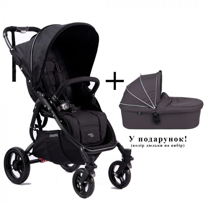 Прогулочная коляска Valco Baby Snap 4 Coal Black + люлька в подарок